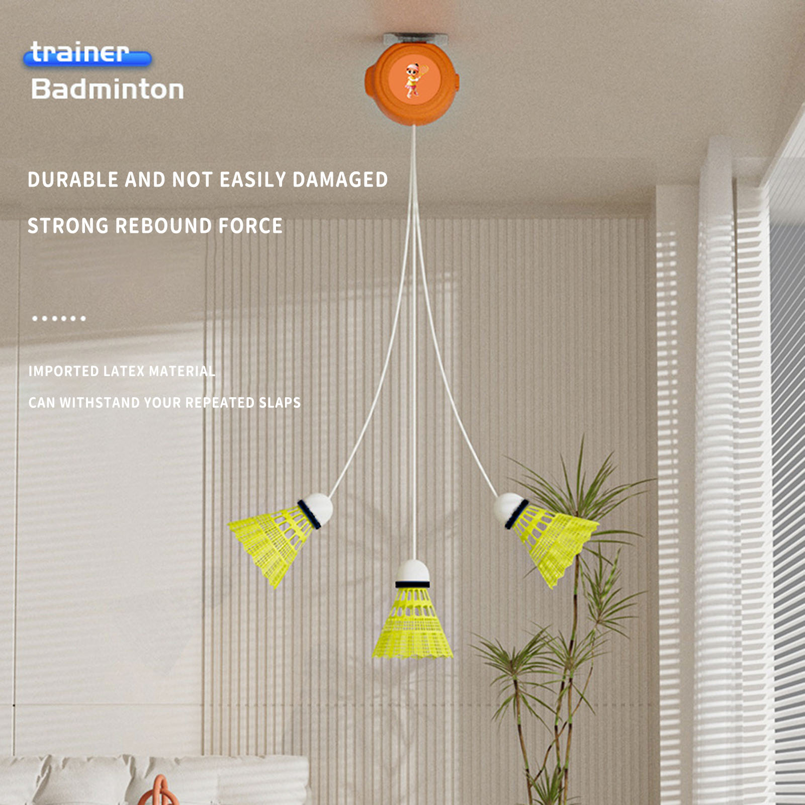 Badminton Rebound Trainer - Otomatik Geri Çekilebilir Badminton Antrenörü, Tüm
