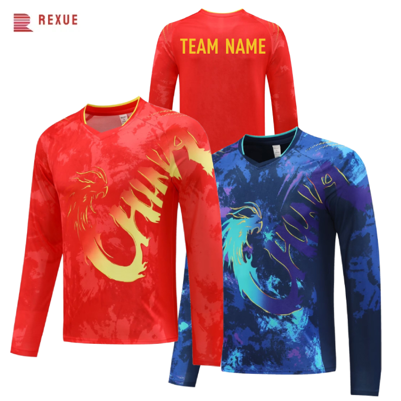 Badminton Jersey - Çin Ejderha Uzun Kollu Masa Tenisi