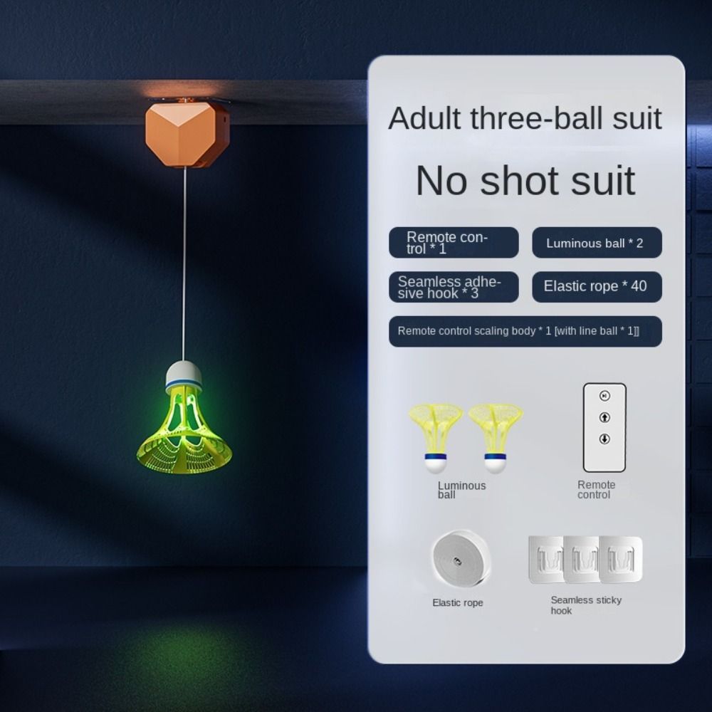 Badminton Rebound Trainer - 1 Set Eşlik Eden Pratik Elektrikli